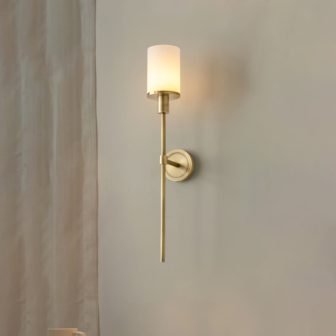 Jade Tracie Classic Metal Alabaster Wall Light Living Room Bedroom
