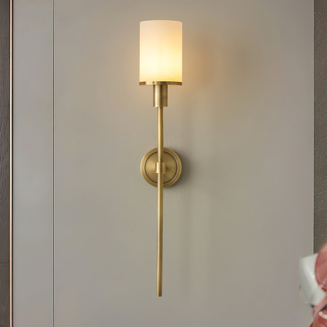 Jade Tracie Classic Metal Alabaster Wall Light Living Room Bedroom