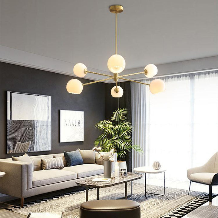 Valentina Gorgeous Metal Glass Chandelier Living Room Bedroom