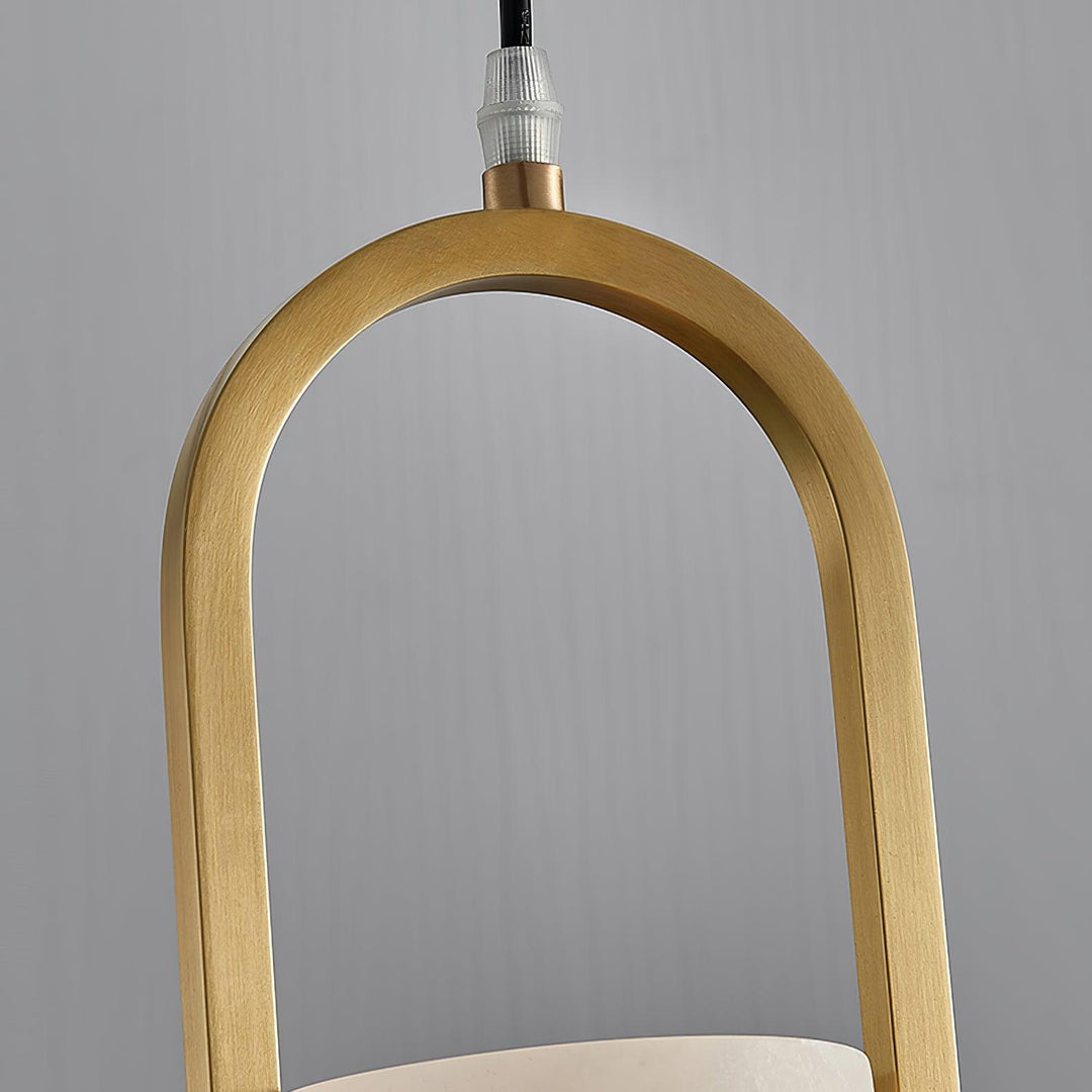 Jade Elegant Alabaster Cylinder Brass Pendant Light Dining Room