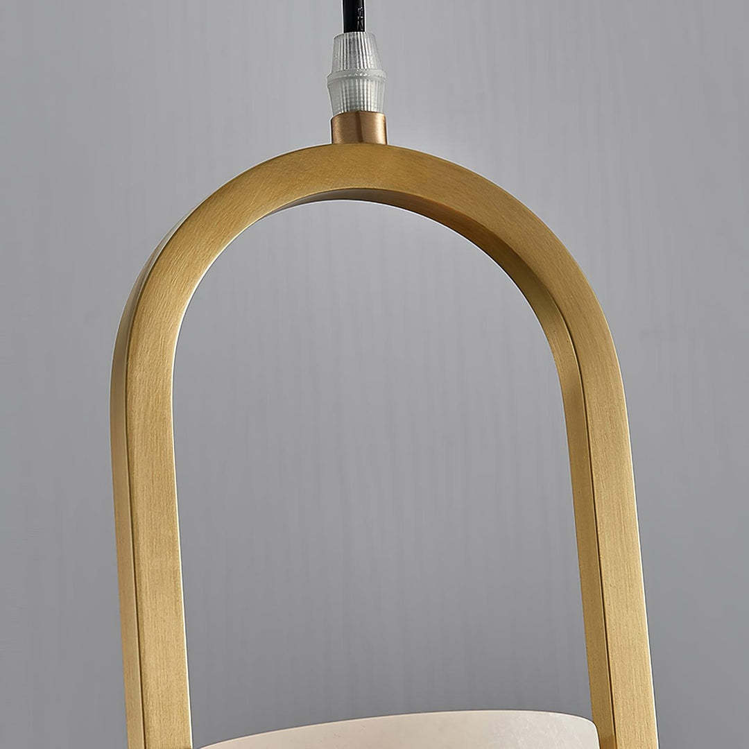 Jade Elegant Alabaster Cylinder Brass Pendant Light Dining Room