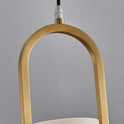 Jade Elegant Alabaster Cylinder Brass Pendant Light Dining Room