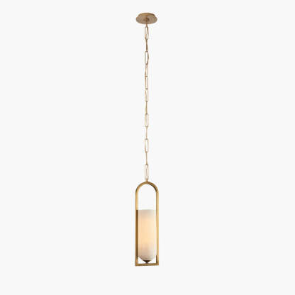 Jade Elegant Alabaster Cylinder Brass Pendant Light Dining Room