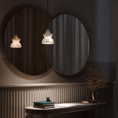 Jade Tiered Sculptural Alabaster Pendant Light Dining Room