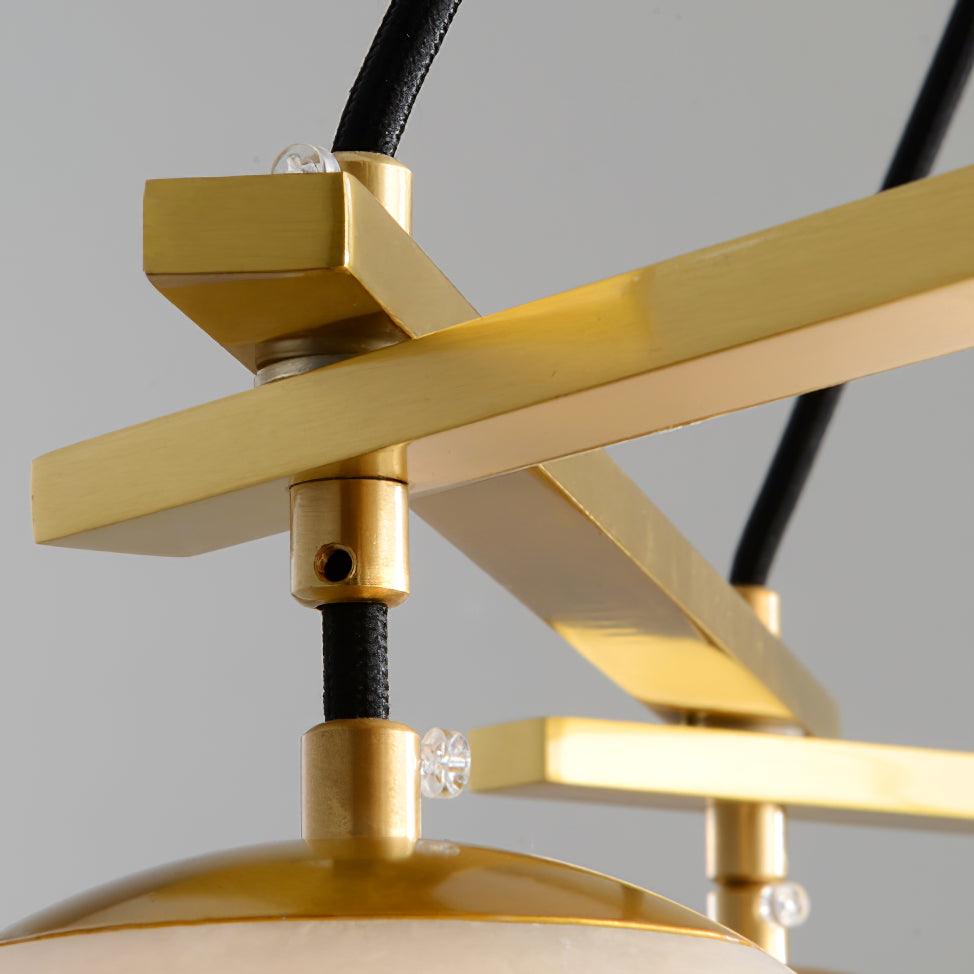 Jade Modern Alabaster Brass Globe Chandelier Dining Room Living Room