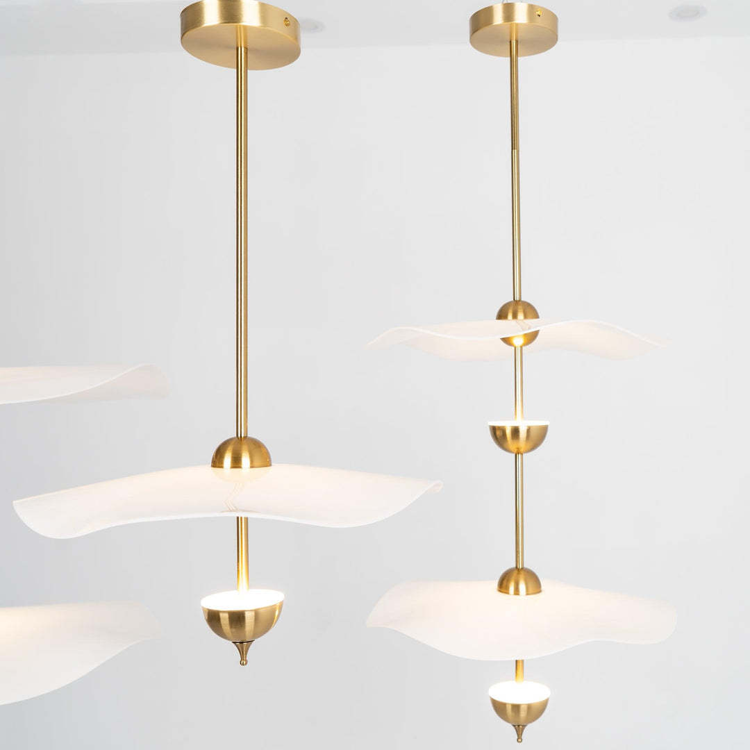 Carins Modern Gold Metal Acrylic Pendant Light Bedroom Living Room