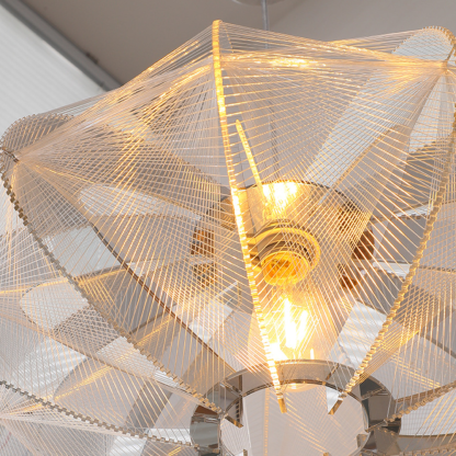 Grace Modern LED Pendant Light White Metal Acrylic Living Room