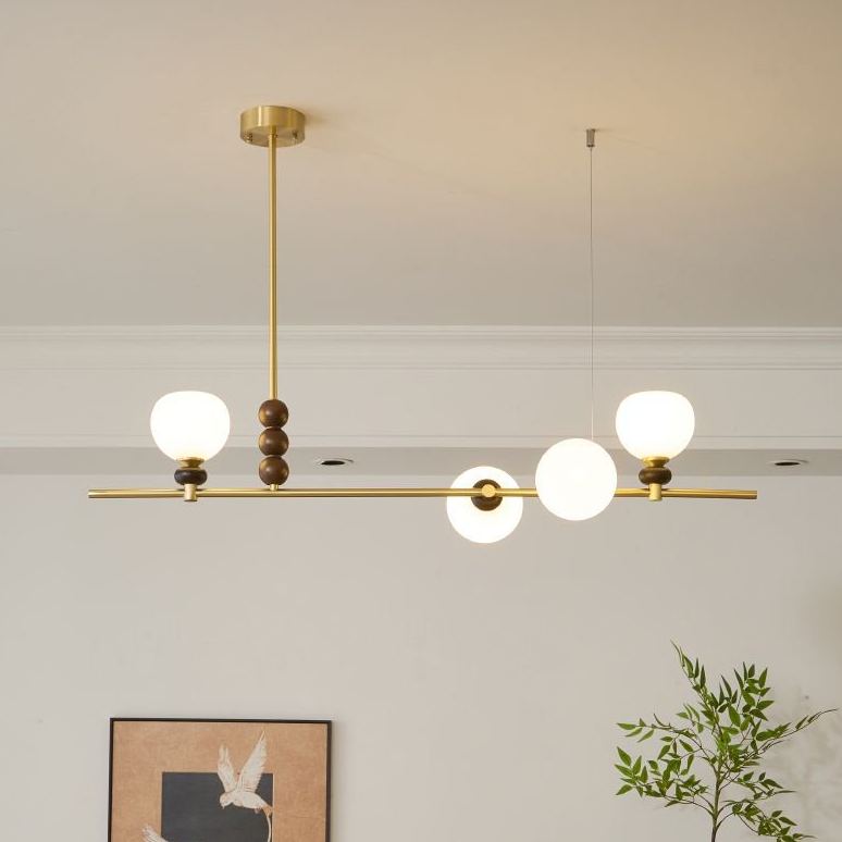 Edge Vintage Metal Wood Glass Pendant Light Dining Room Bedroom