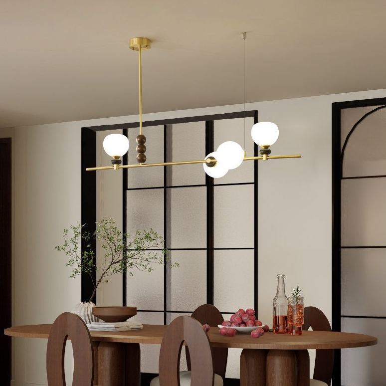Edge Vintage Metal Wood Glass Pendant Light Dining Room Bedroom