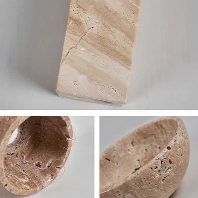 Zaid Modern Minimalism LED Travertine Wood Wall Light Bathroom Bedroom