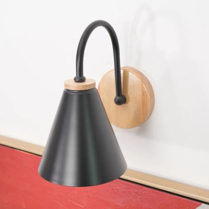 Ozawa Minimalism White Metal Wood Wall Lamp Dining Room Bedroom