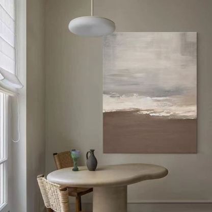 Beach & Ocean Brown Oil Painting Canvas Wall Art Entrance Living Room