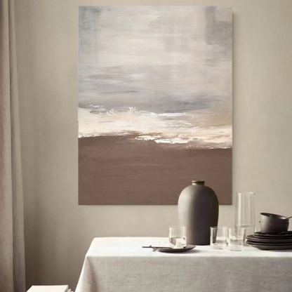 Beach & Ocean Brown Oil Painting Canvas Wall Art Entrance Living Room