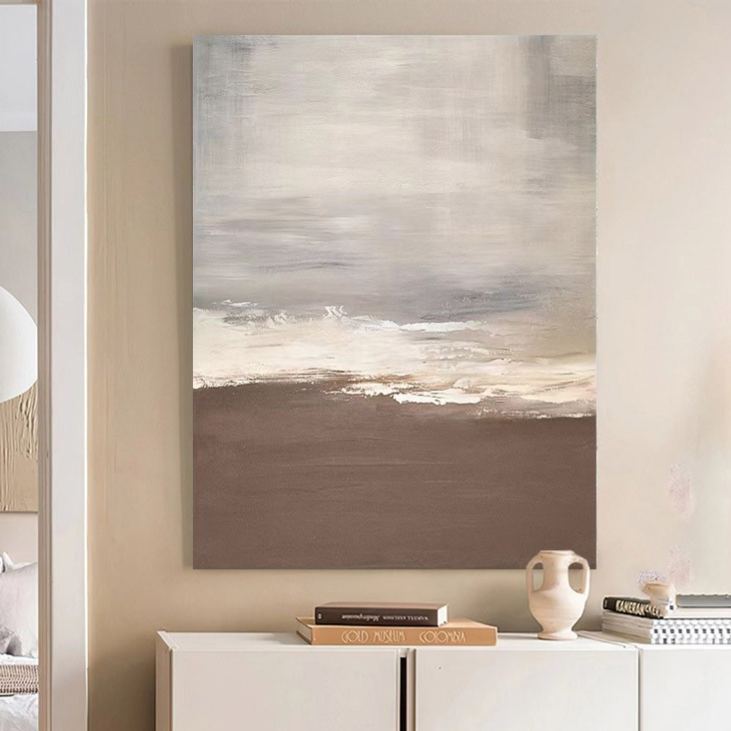 Beach & Ocean Brown Oil Painting Canvas Wall Art Entrance Living Room