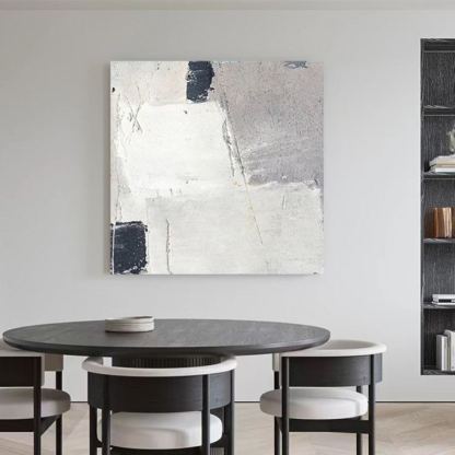 Abstract White Grey Oil Painting Canvas Wall Art Bedroom Living Room