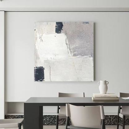 Abstract White Grey Oil Painting Canvas Wall Art Bedroom Living Room