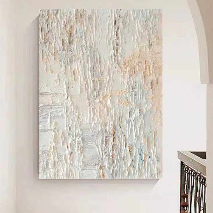 WABI-SABI White Oil Painting Canvas Wall Art Living Room Entrance