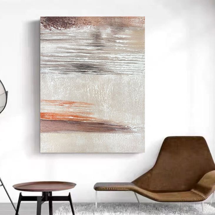 WABI-SABI Brown Orange Oil Painting Canvas Wall Art Living Room Bedroom