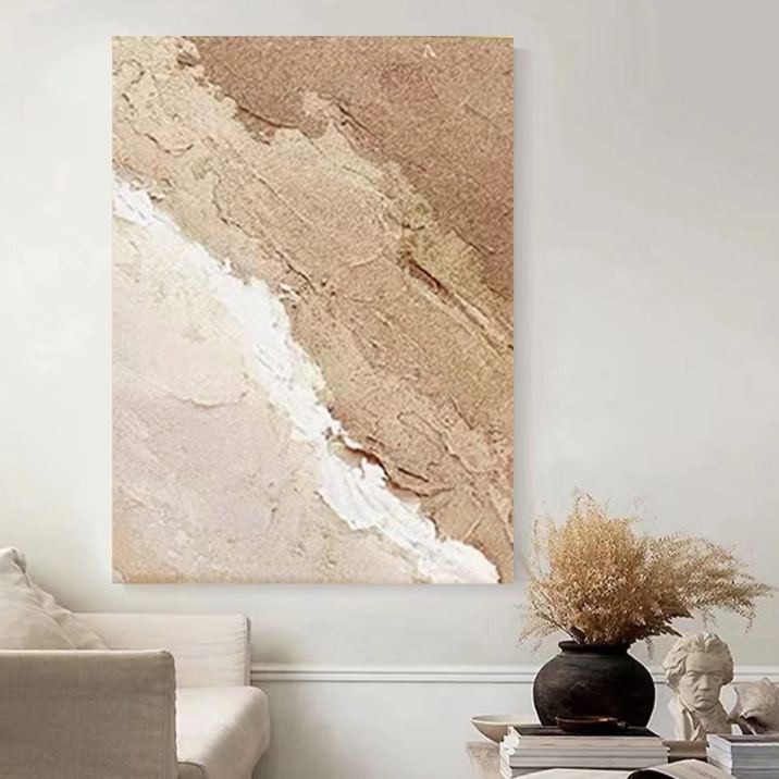Beach & Ocean Brown  Oil Painting Canvas Wall Art Living Room