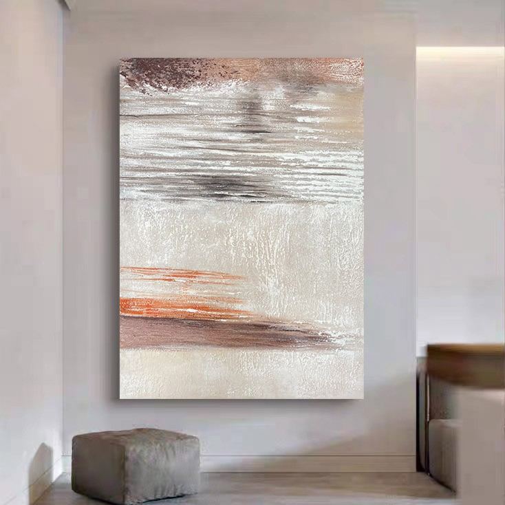 WABI-SABI Brown Orange Oil Painting Canvas Wall Art Living Room Bedroom