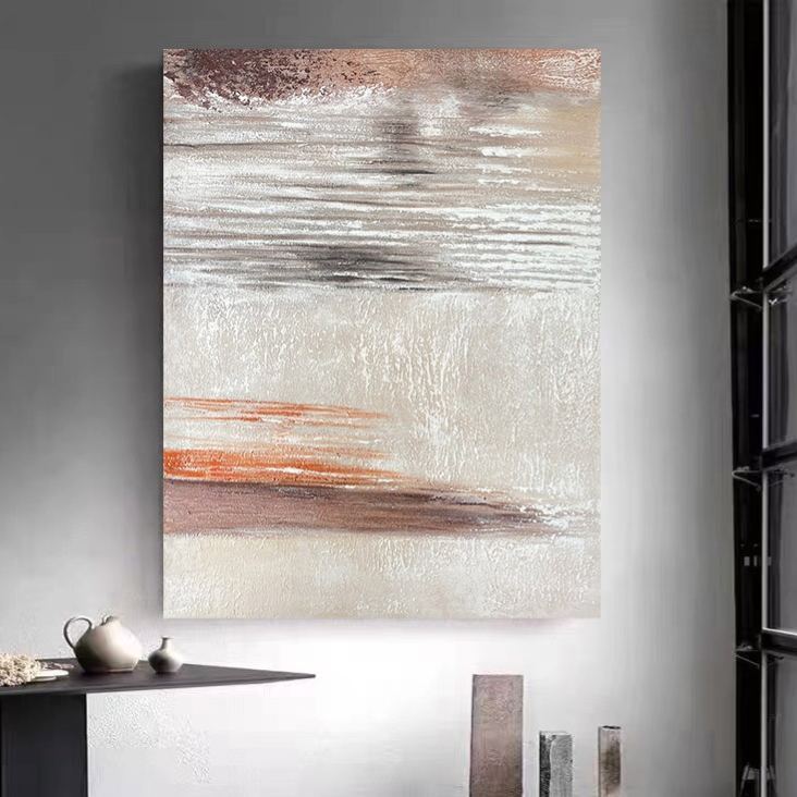 WABI-SABI Brown Orange Oil Painting Canvas Wall Art Living Room Bedroom