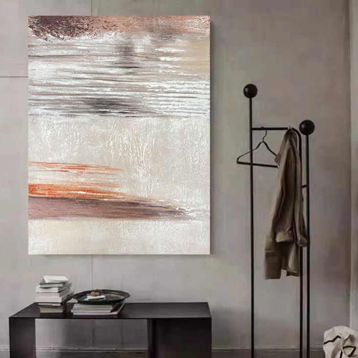 WABI-SABI Brown Orange Oil Painting Canvas Wall Art Living Room Bedroom