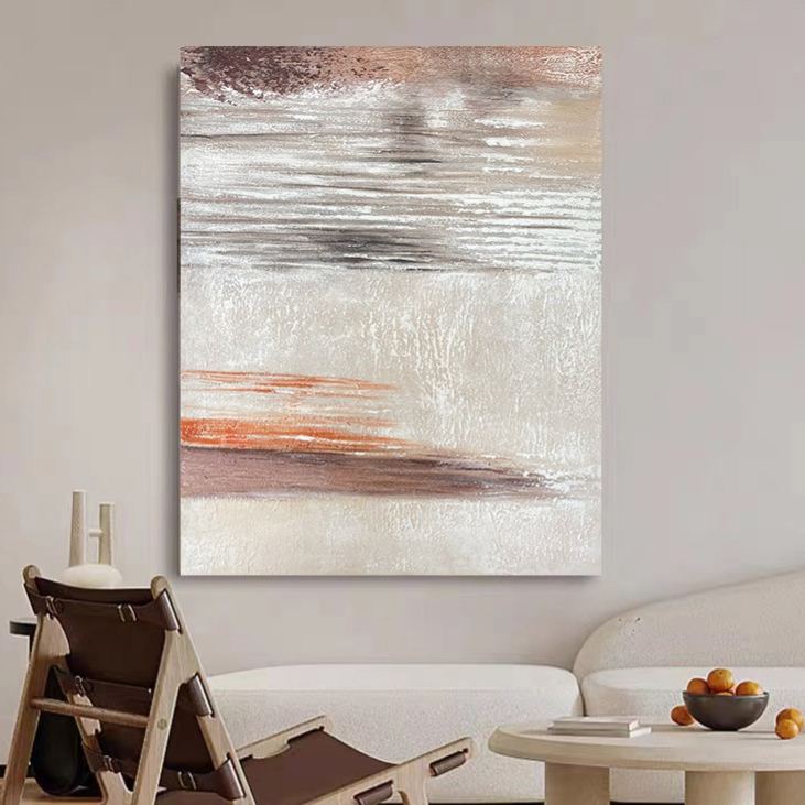 WABI-SABI Brown Orange Oil Painting Canvas Wall Art Living Room Bedroom