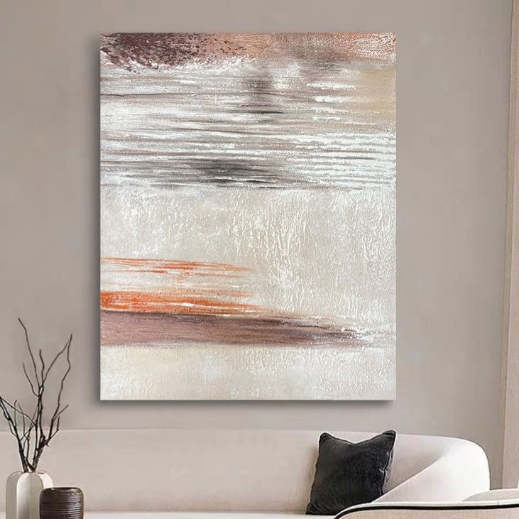 WABI-SABI Brown Orange Oil Painting Canvas Wall Art Living Room Bedroom
