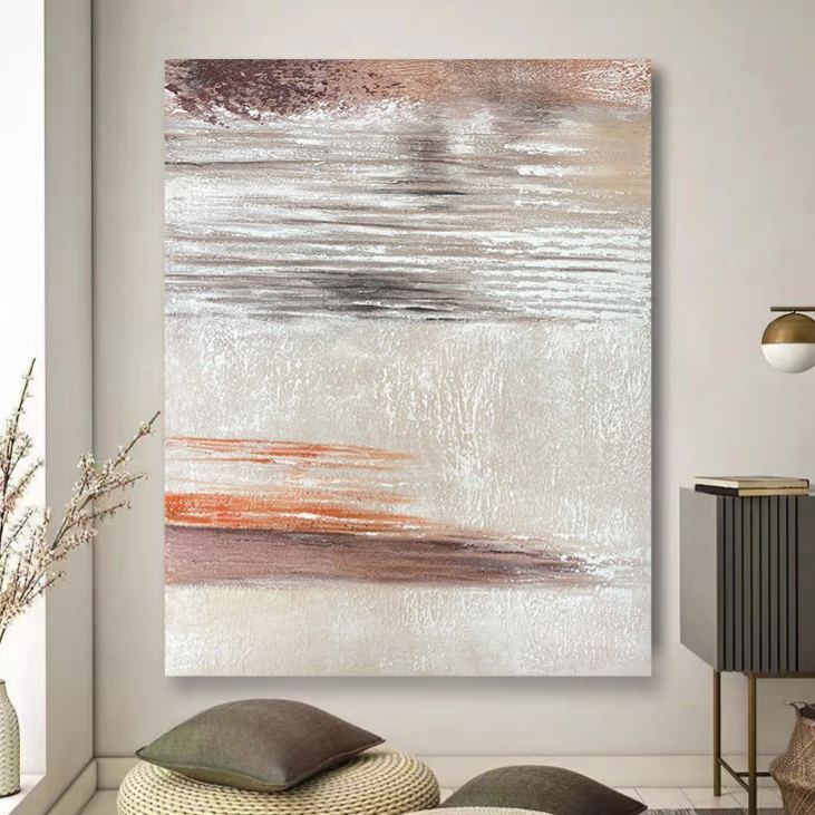 WABI-SABI Brown Orange Oil Painting Canvas Wall Art Living Room Bedroom