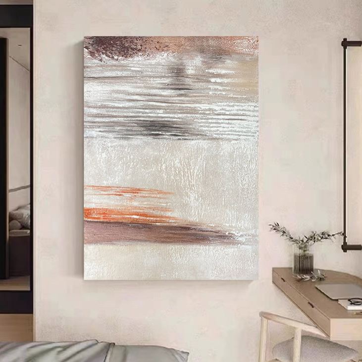 WABI-SABI Brown Orange Oil Painting Canvas Wall Art Living Room Bedroom
