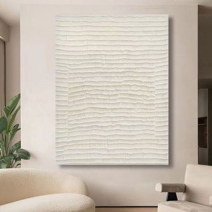 WABI-SABI Cream Oil Painting Canvas Wall Art Living Room