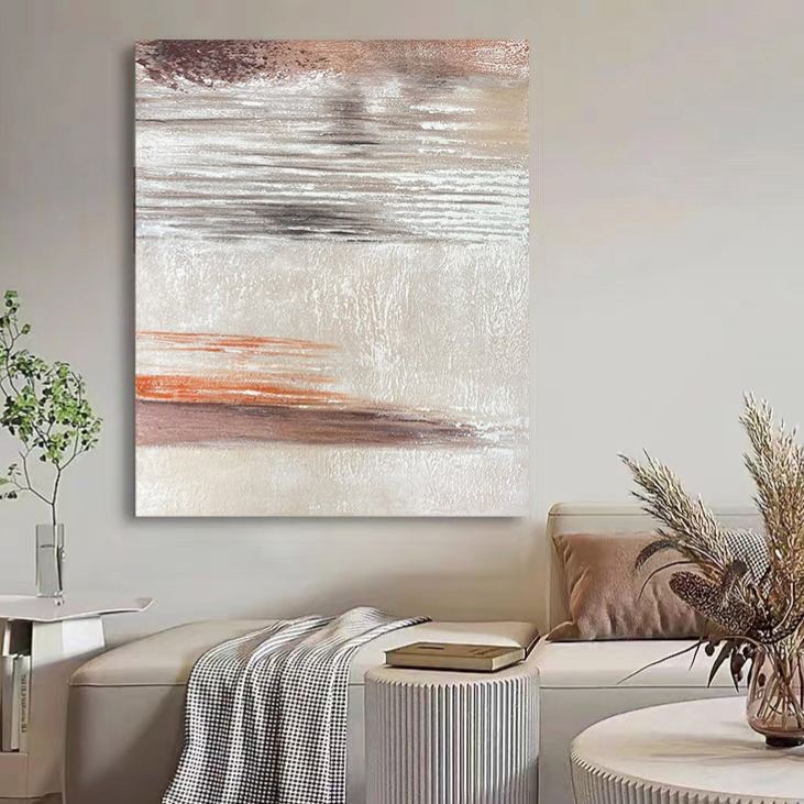 WABI-SABI Brown Orange Oil Painting Canvas Wall Art Living Room Bedroom