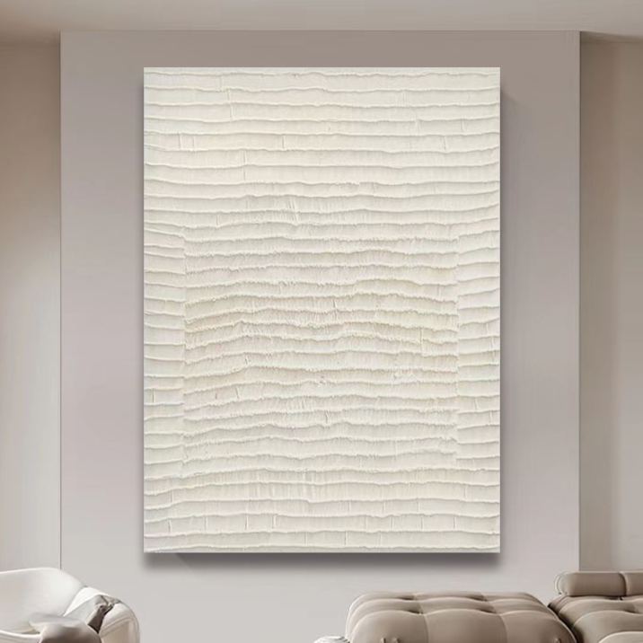 WABI-SABI Cream Oil Painting Canvas Wall Art Living Room