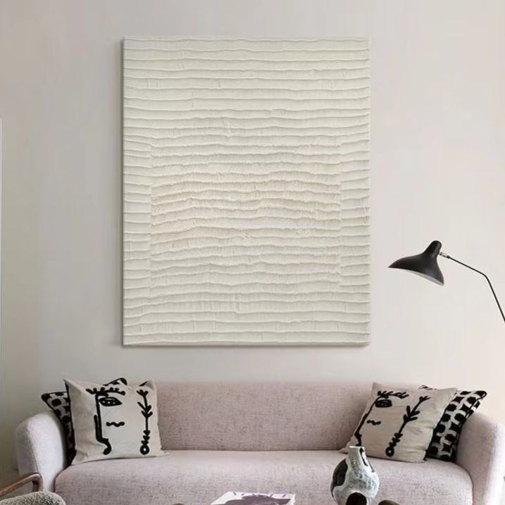 WABI-SABI Cream Oil Painting Canvas Wall Art Living Room