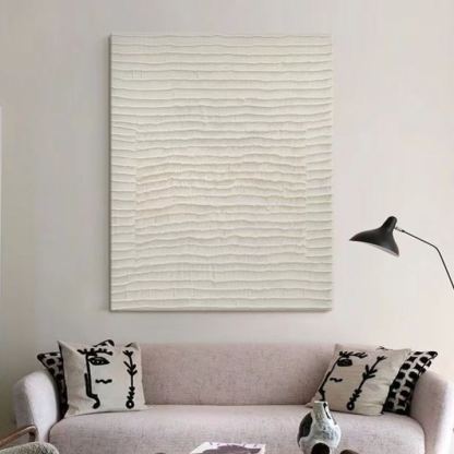 WABI-SABI Cream Oil Painting Canvas Wall Art Living Room