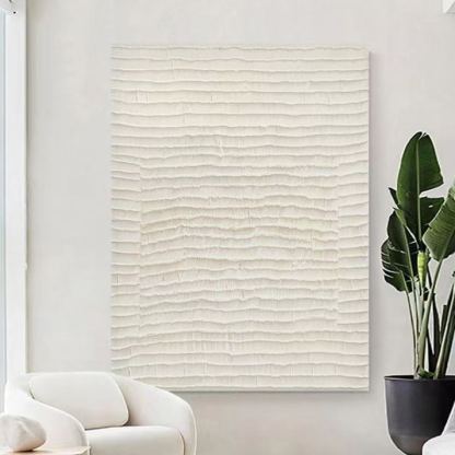 WABI-SABI Cream Oil Painting Canvas Wall Art Living Room