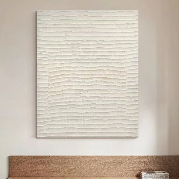 WABI-SABI Cream Oil Painting Canvas Wall Art Living Room