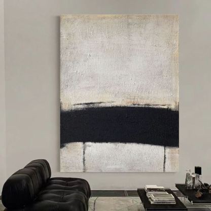 WABI-SABI Black White Oil Painting Canvas Wall Art Living Room Entrance