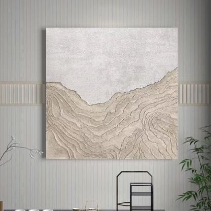 Landscape White Beige Oil Painting Canvas Wall Art Bedroom Living Room