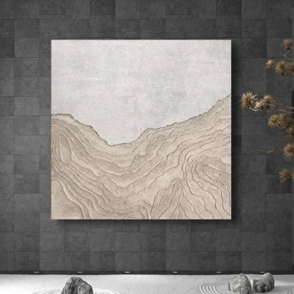 Landscape White Beige Oil Painting Canvas Wall Art Bedroom Living Room