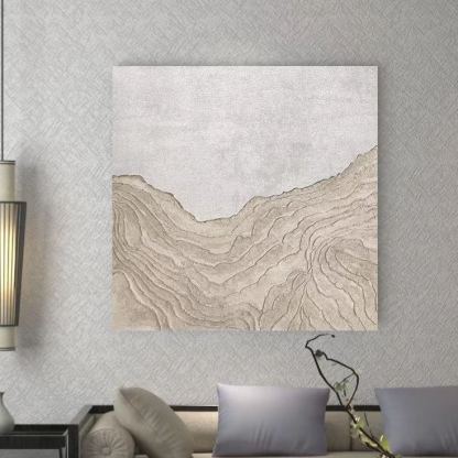 Landscape White Beige Oil Painting Canvas Wall Art Bedroom Living Room