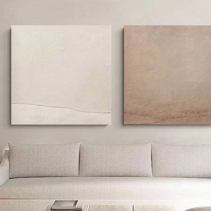 WABI-SABI Brown Beige Oil Painting Canvas Wall Art Dining Living Room