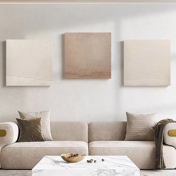 WABI-SABI Brown Beige Oil Painting Canvas Wall Art Dining Living Room