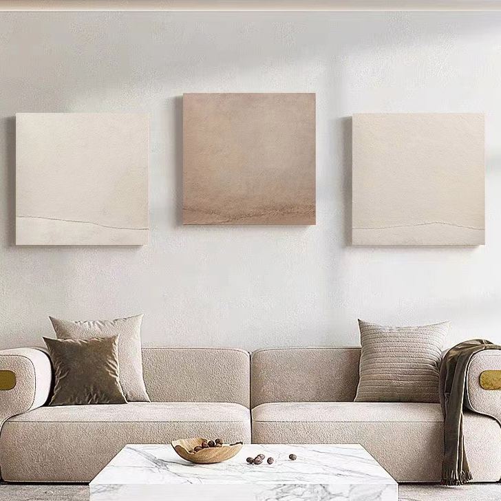 WABI-SABI Brown Beige Oil Painting Canvas Wall Art Dining Living Room