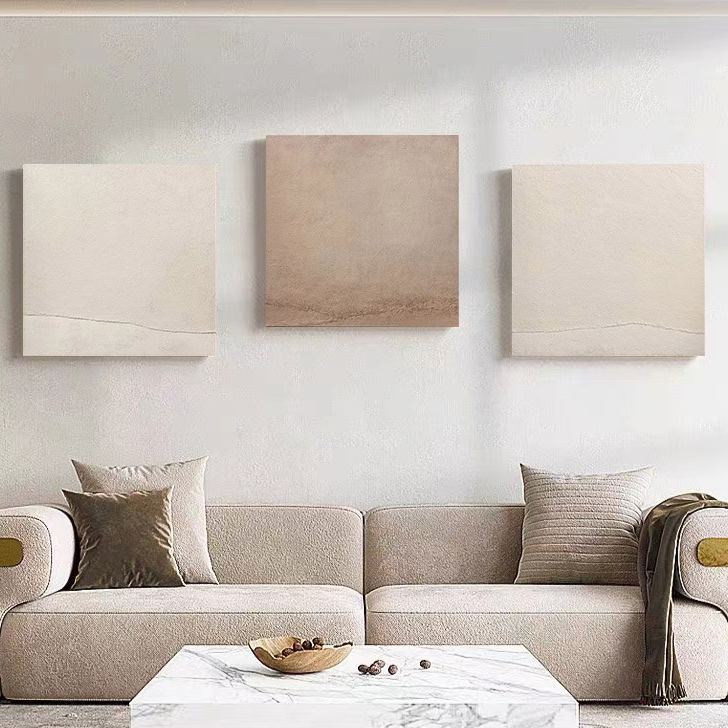 WABI-SABI Brown Beige Oil Painting Canvas Wall Art Dining Living Room