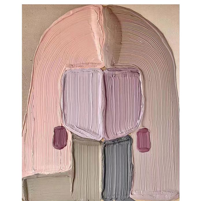 Portrait Purple Girl Oil Painting Canvas Wall Art Living Room