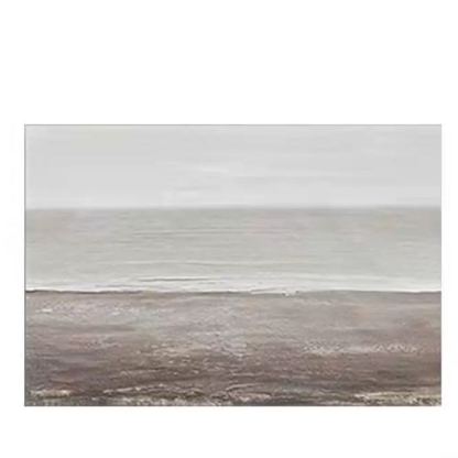 Beach & Ocean Blue Grey Oil Painting Canvas Wall Art Living Room Entrance