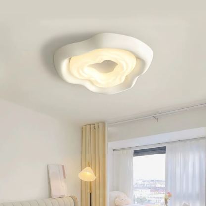Quinn Unusual White Cream Color Roses Ceiling Lamp Dining Room