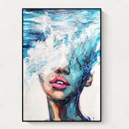 Portrait Colorful 3D Texture Oil Painting Canvas Wall Art Style B Entrance Living Room