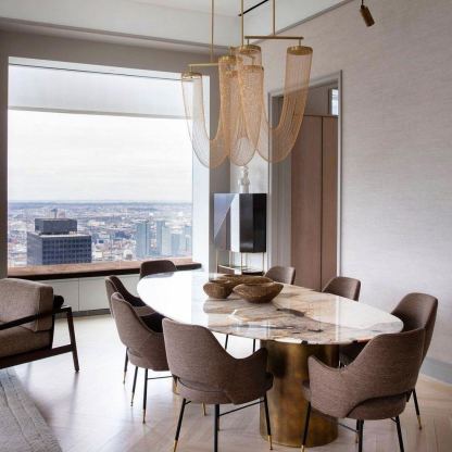 Marilyn Gorgeous Unusual Metal Acrylic Pendant Light Dining Room Living Room